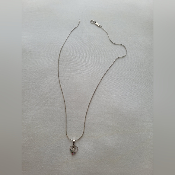 Magnolia 925 Silver Colourful Heart Necklace - Picture 1 of 3